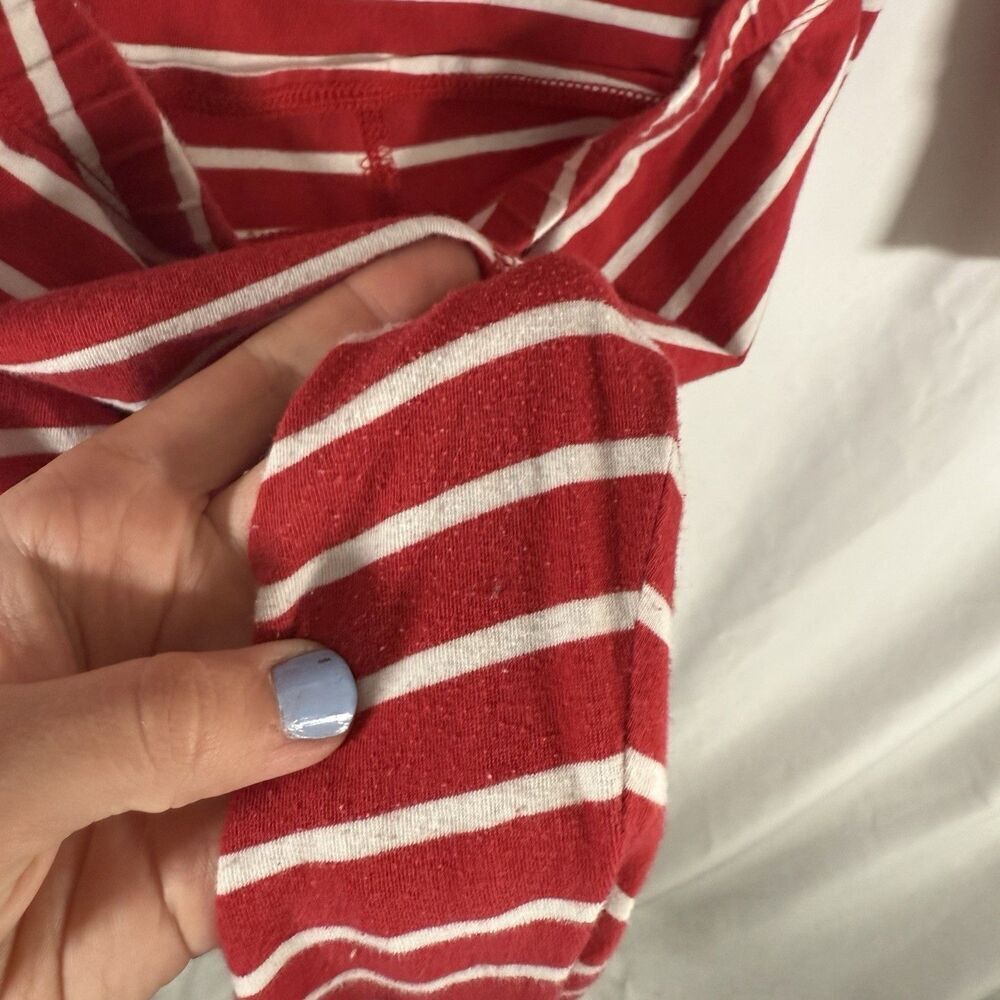 J. Crew Pajama Suit Women's Medium Red Striped Button Up Long Sleeve - Picture 13 of 13